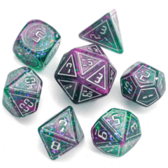 Foam Brain: Cybernated Pink & Green RPG Dice Set